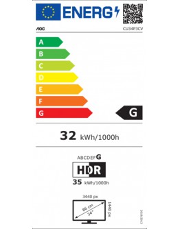 Монитор AOC CU34P3CV, 34 VA WLED, Curved 1500R, 3440x1440@