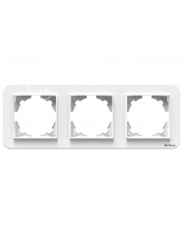 Тройна рамка DeTech DE-9223-83, Хоризонтална, За вграждане, 222x80, Бял - 75040
